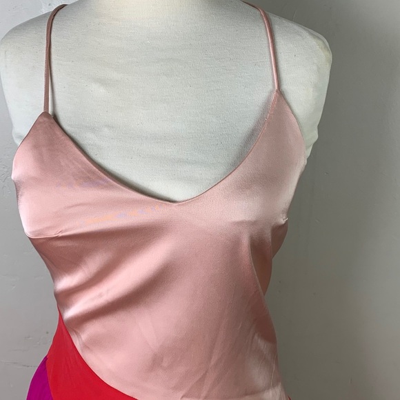 Cushnie Target Pleated Midi Dress Pink Red - Picture 4 of 5